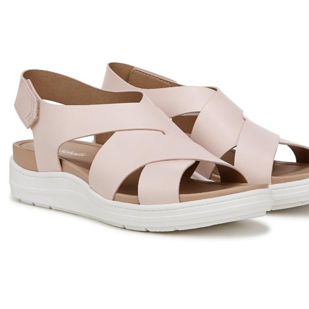 Dr. Scholls Time Off Sea Sandals Women 11 Pink Strappy Platform Wedge